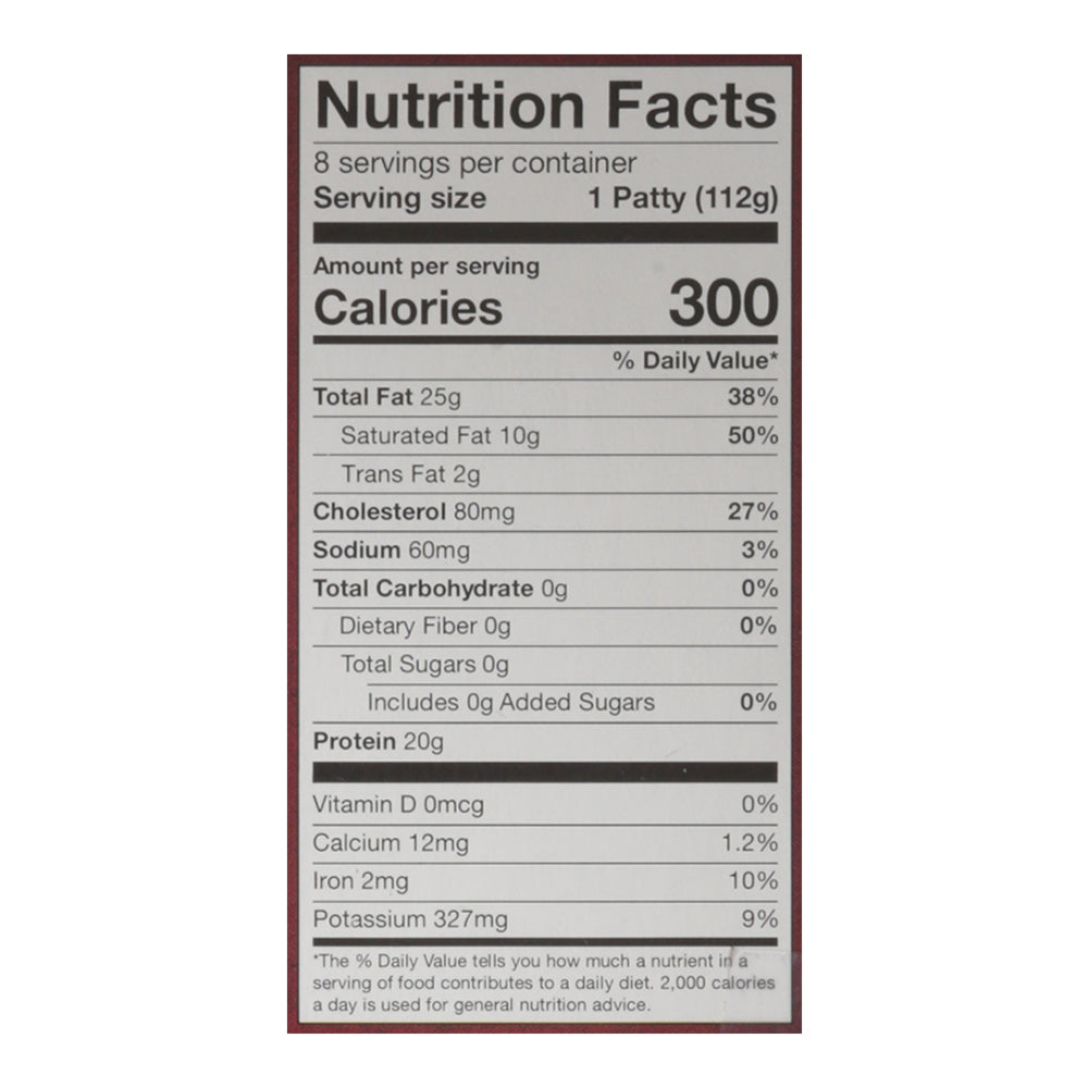 Holten's Chop House Smashed Beef Burger 8 ea