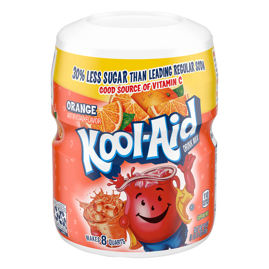 Kool-Aid Sweetened Orange Powdered Drink Mix, Caffeine Free, 19 oz Jar