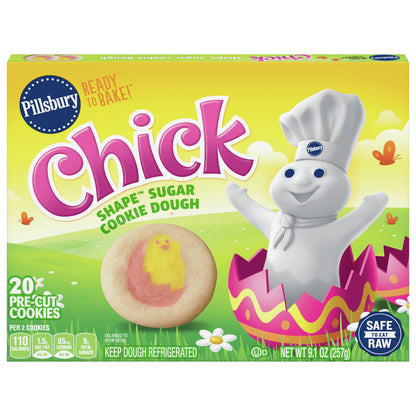 Pillsbury Ready To Bake Chick Shape Sugar Cookie Dough, 20 Cookies, 9.1 oz.