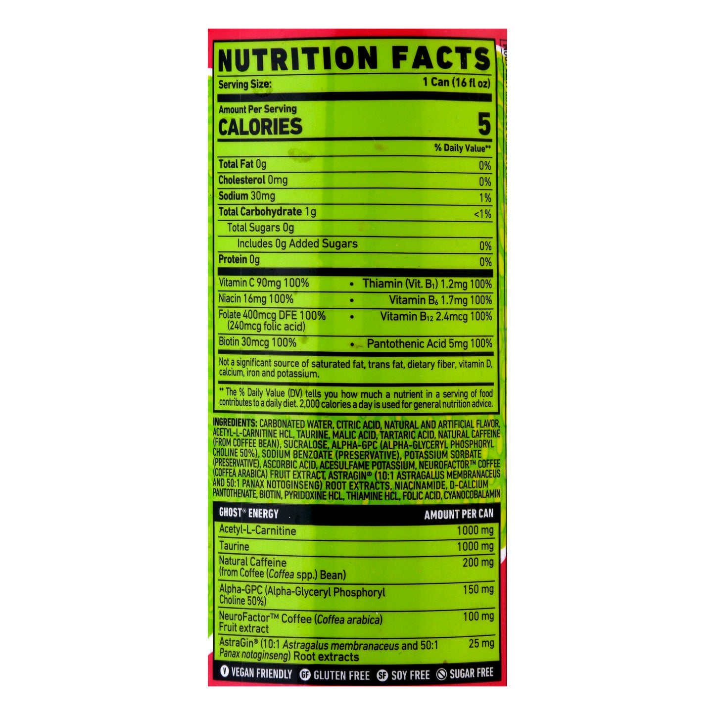 Ghost 12 Pack Sour Watermelon Energy Drink 12 ea