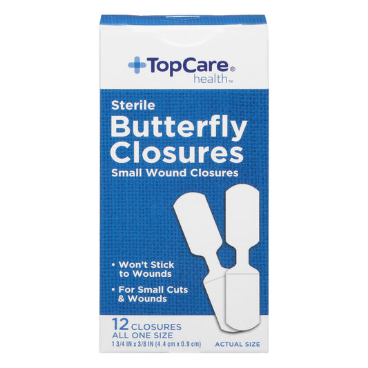 TopCare Health All One Size Sterile Butterfly Closures 12 ea