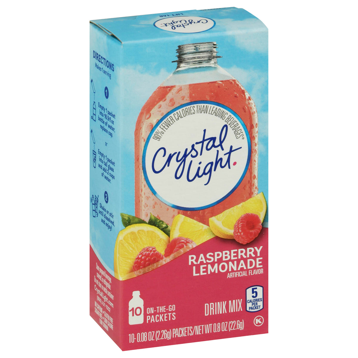 Crystal Light Raspberry Powder Crystal Light On-the-Go Packets Raspberry Lemonade Drink Mix 10-0.08 o ...