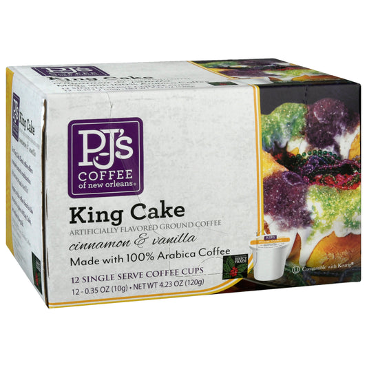 PJ's Coffee of New Orleans Ground King Cake Coffee 12 ea
