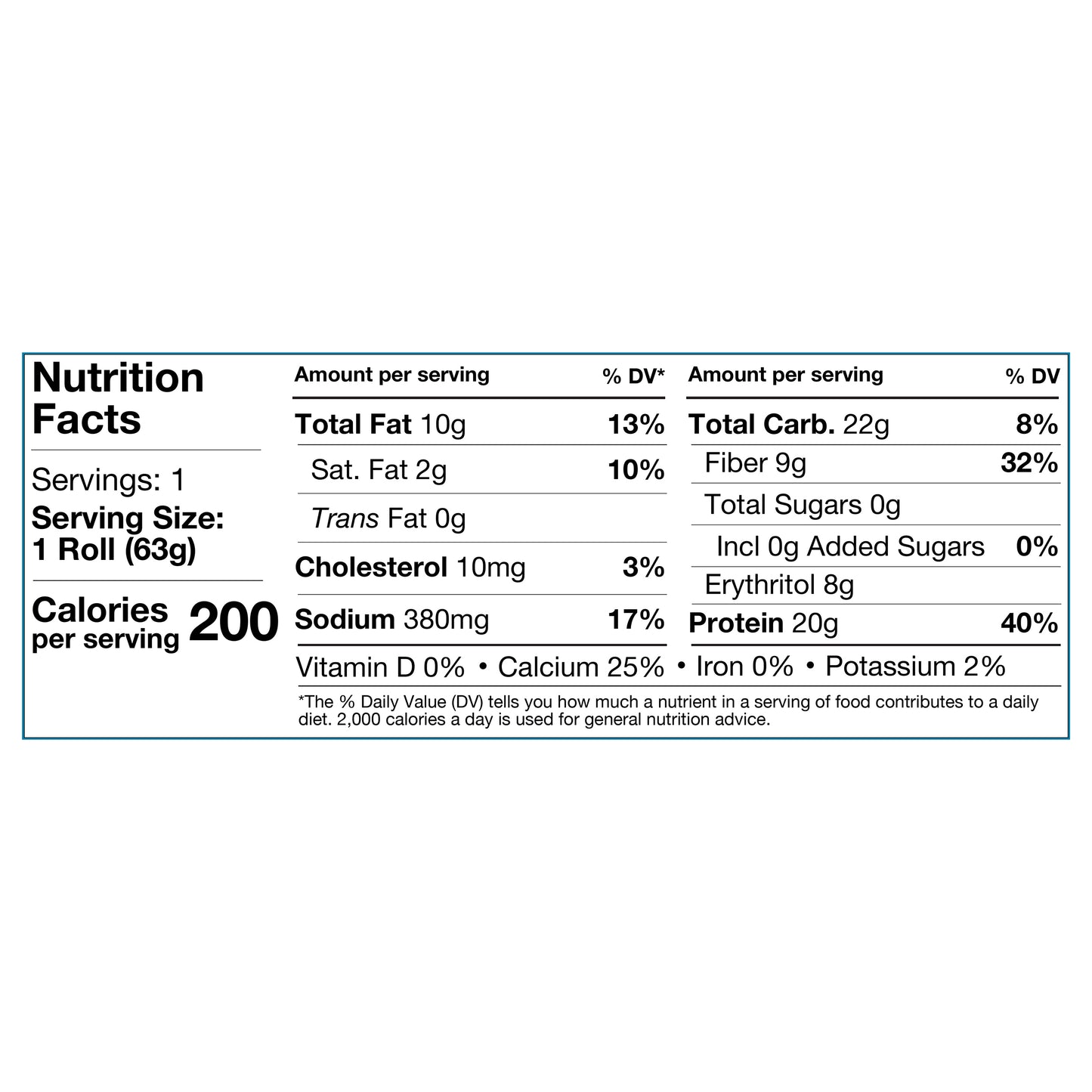 Protein Sweet Roll - Cinnamon, 2.2 oz Roll