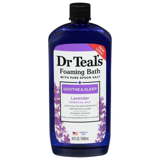 Dr Teal's Soothe & Sleep Lavender Foaming Bath with Pure Epsom Salt 34 fl oz
