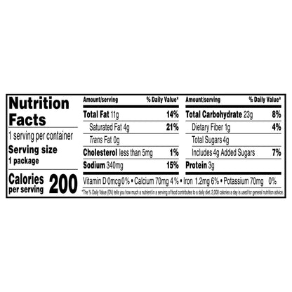 Munchies Doritos Sandwich Crackers Nacho Cheese Flavored 1.38 Oz