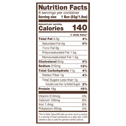 Nature's Own Life Protein Plus Wheat Burger Buns, 18g Protein per bun, Non-GMO Keto Friendly, 8 Count