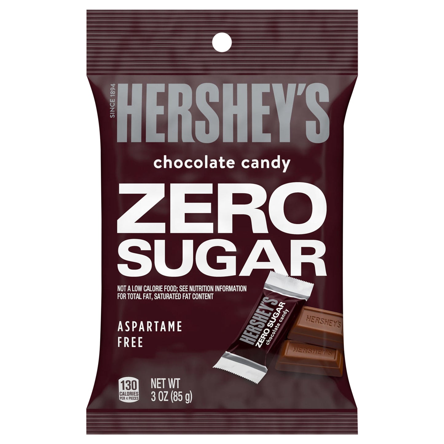 HERSHEY'S Zero Sugar Chocolate Candy Bag, 3 oz
