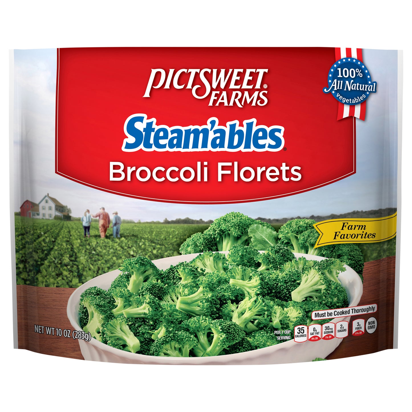 Pictsweet Farms Steam'ables Broccoli Florets, Farm Favorites - 10 oz