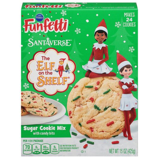 Pillsbury Funfetti Santaverse The Elf on the Shelf Sugar Cookie Mix with Candy Bits 15 oz
