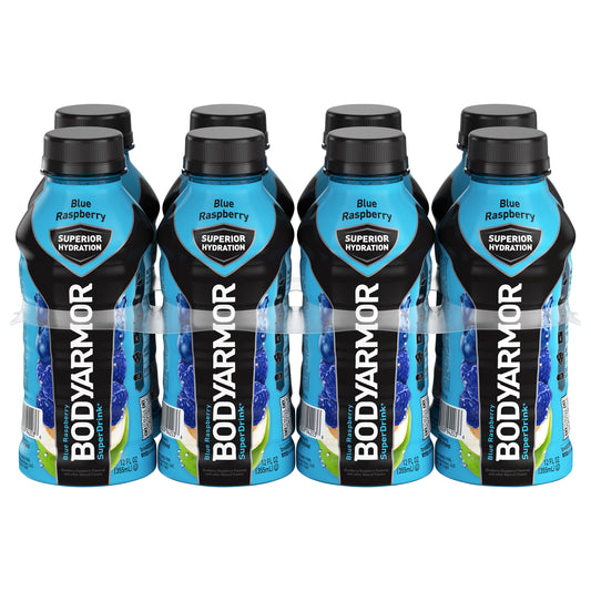BODYARMOR Sports Drink Blue Raspberry, 12 fl oz, 8 Pack