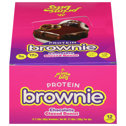 Prime Bites Chocolate Glazed Donut Protein Brownie 12 - 2.29 oz