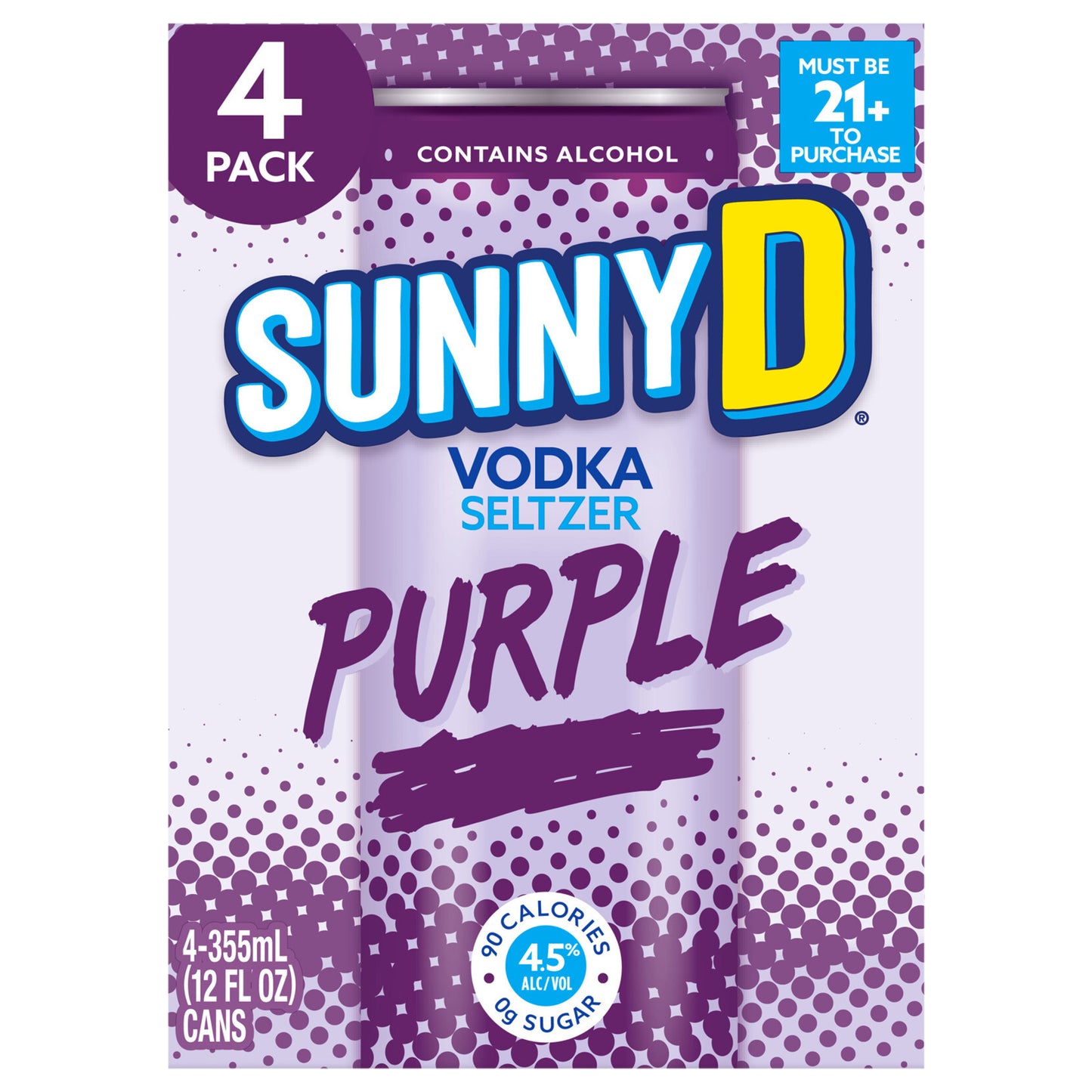 Sunnyd Vodka Seltzer Purple, 4 - 12 Fl Oz Slim Cans