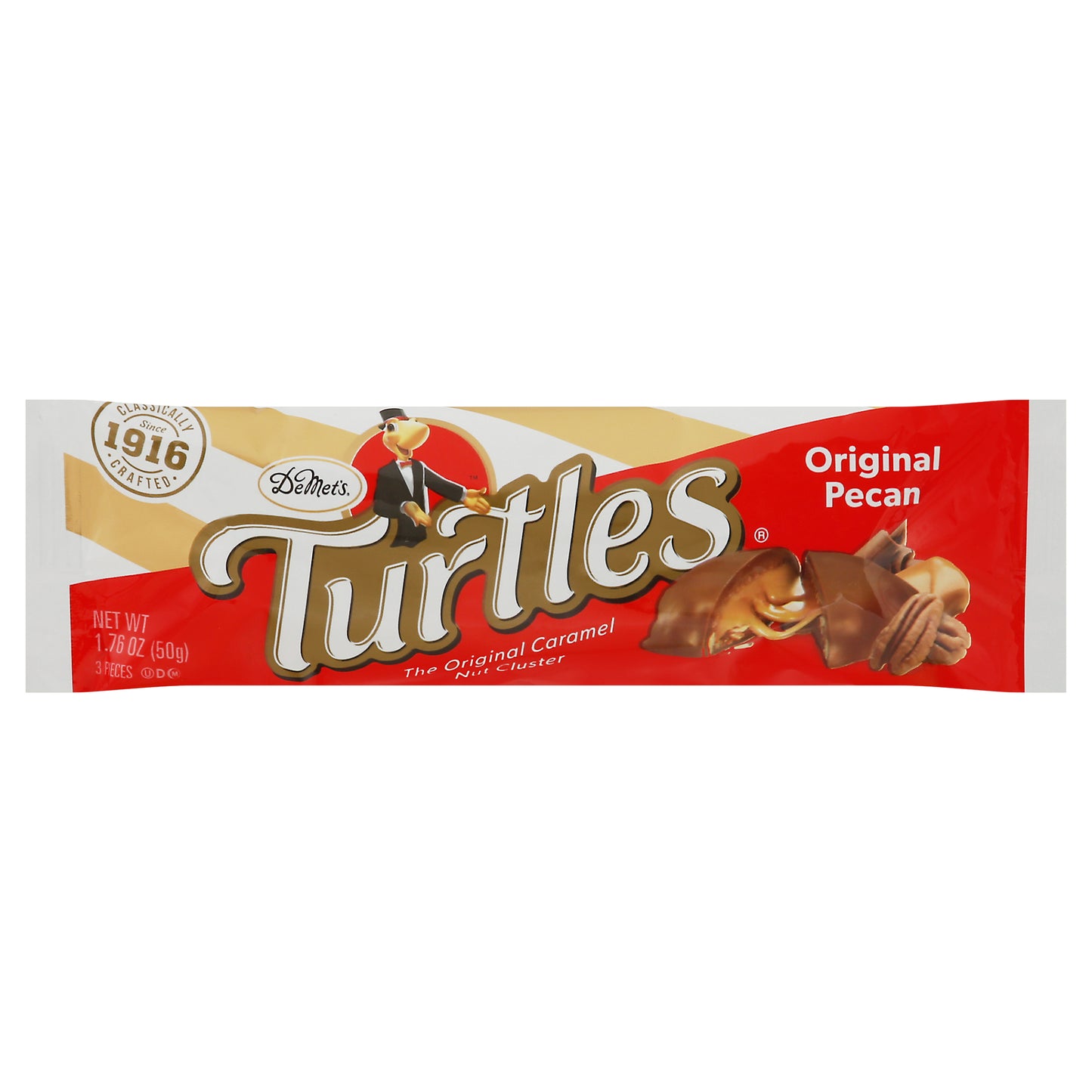 DeMet's Turtles Original Pecan Nut Cluster 3 Pieces