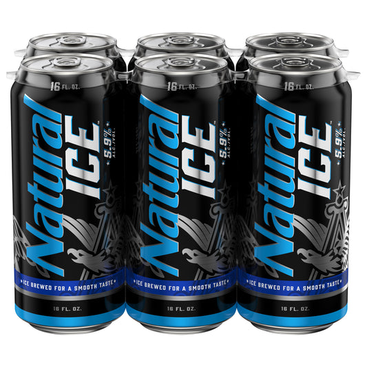 Natural Ice Beer 6 - 16 fl oz Cans