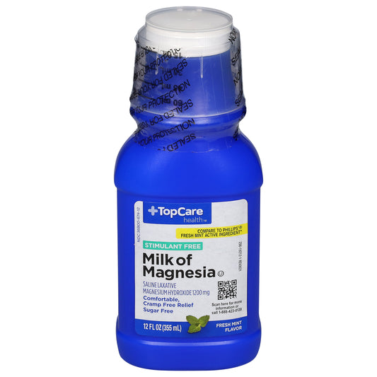 TopCare Health Stimulant Free Fresh Mint Flavor Milk of Magnesia 12 fl oz