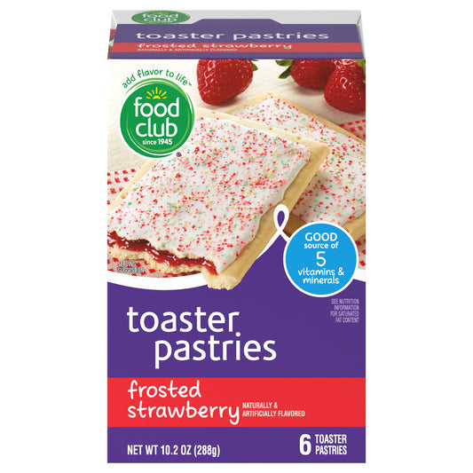 Food Club Frosted Cherry Toaster Pastries 6 ea - frosted strawberry 10.2 OZ