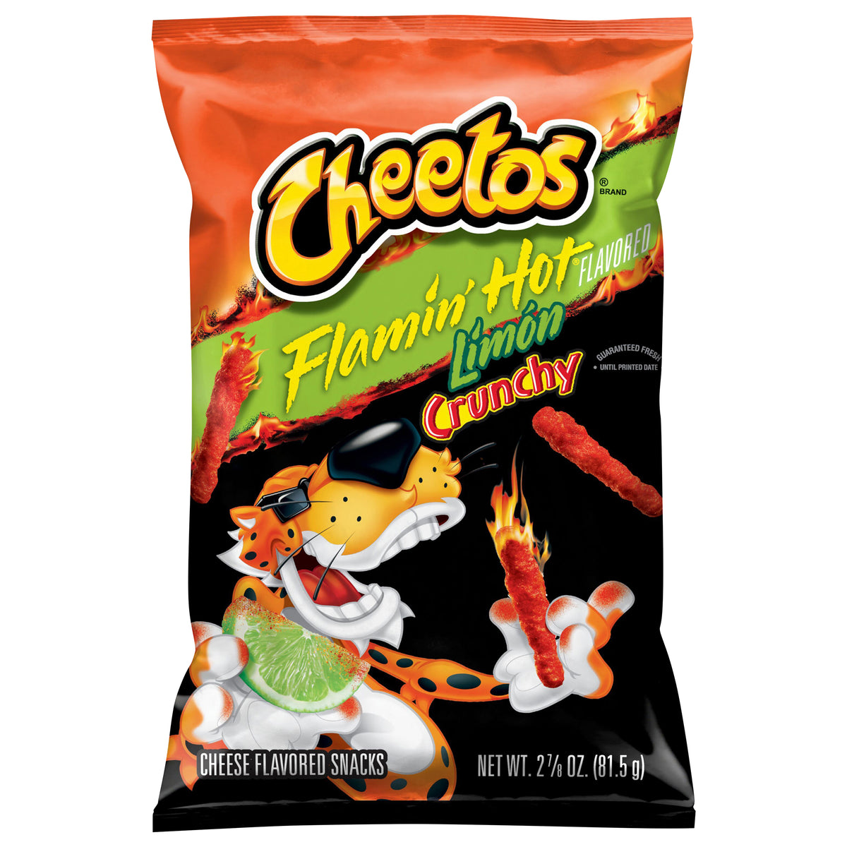 Cheetos Crunchy Cheese Flavored Snacks Flamin' Hot Limon 2 7/8 Oz
