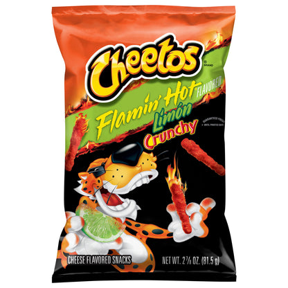 Cheetos Crunchy Cheese Flavored Snacks Flamin' Hot Limon 2 7/8 Oz