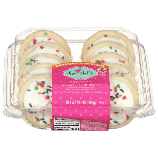 Sweet P's Bake Shop Holiday White Frosted Sugar Cookies 13.5 oz
