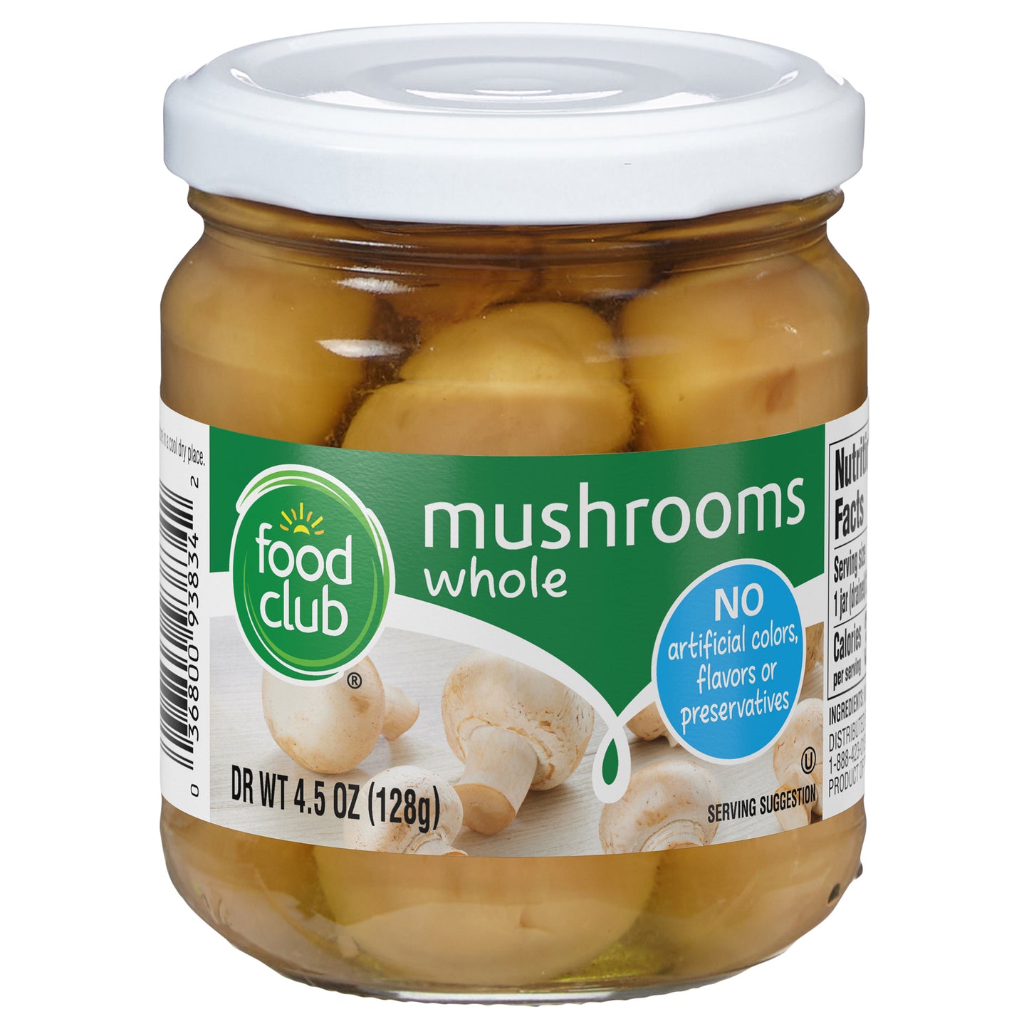 Food Club Whole Mushrooms 4.5 oz