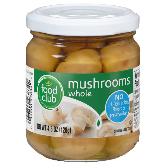 Food Club Whole Mushrooms 4.5 oz