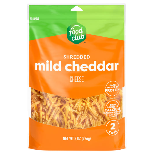 Food Club Mild Cheddar Shredded Cheese 8 oz