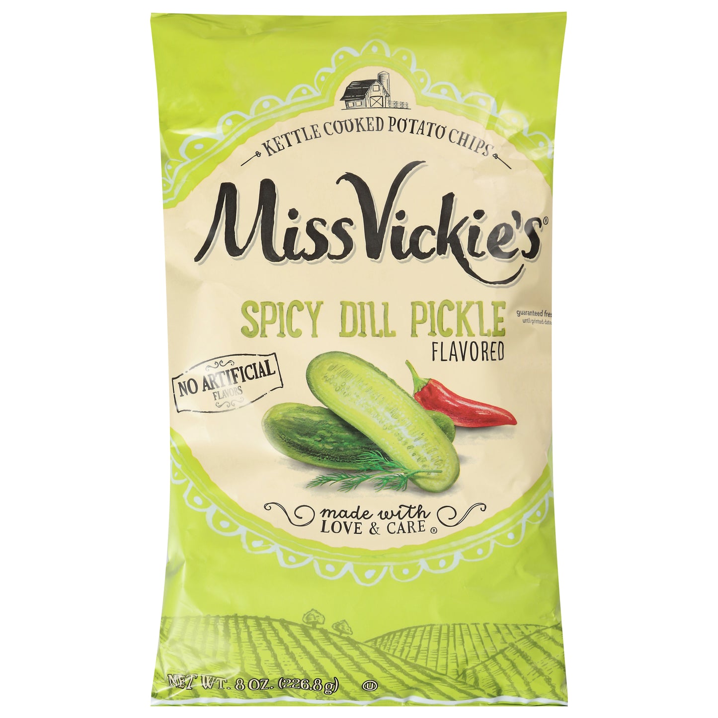 Miss Vickie's Kettle Cooked Spicy Dill Pickle Flavored Potato Chips 8 oz