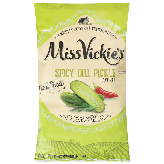 Miss Vickie's Kettle Cooked Spicy Dill Pickle Flavored Potato Chips 8 oz