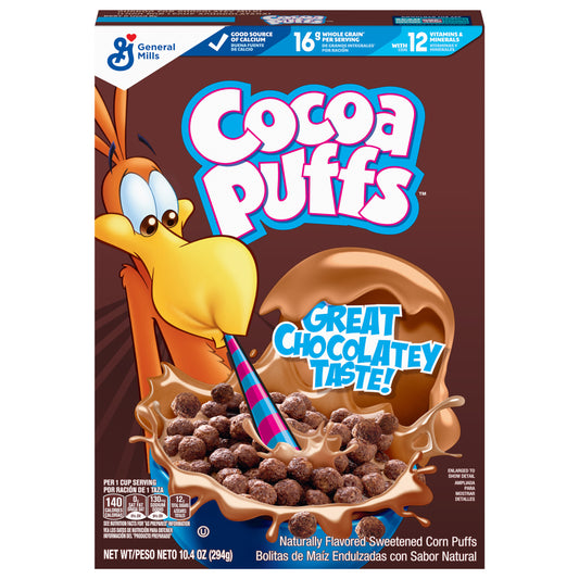 Cocoa Puffs, Chocolate Breakfast Cereal, Whole Grains, 10.4 oz