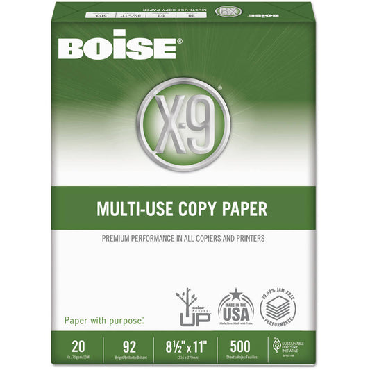 Boise X-9 Multipurpose Paper, 92 Bright, 8 1/2" X 11" Letter Size, 20 Lb, 500 Sheets Ream