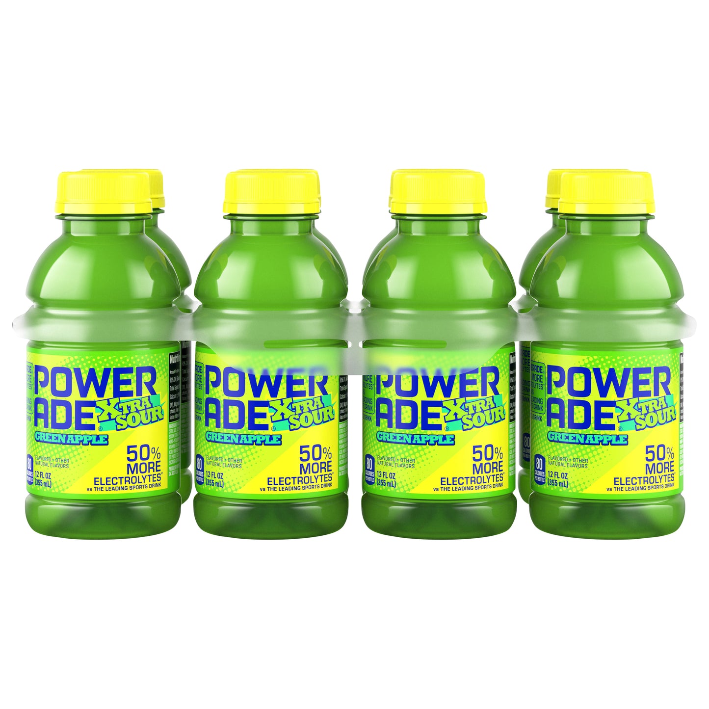 Powerade Xtra Sour Green Apple Bottles, 12 fl oz, 8 Pack