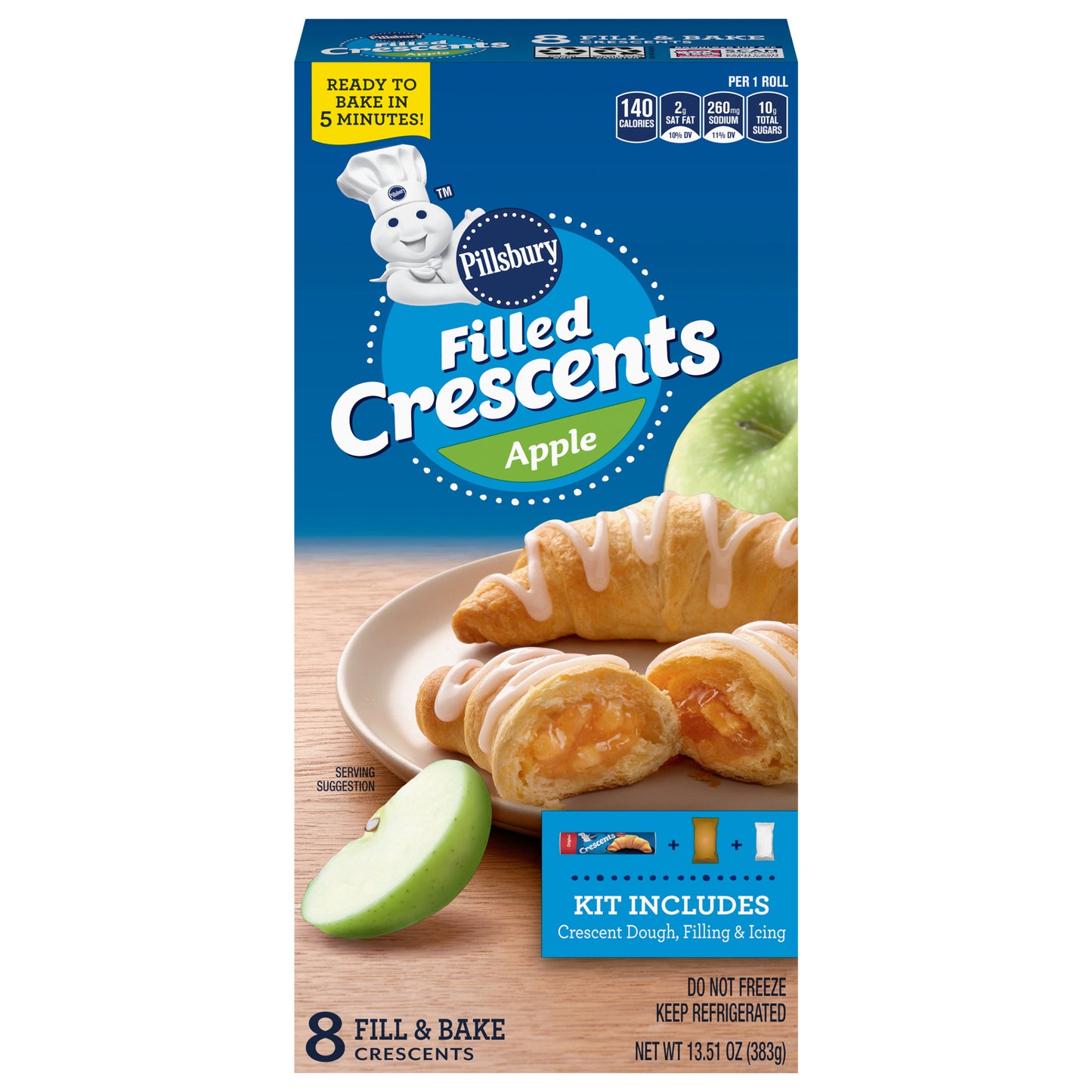 Pillsbury Filled Crescents, Apple Filling, 8ct., 13.51 oz.