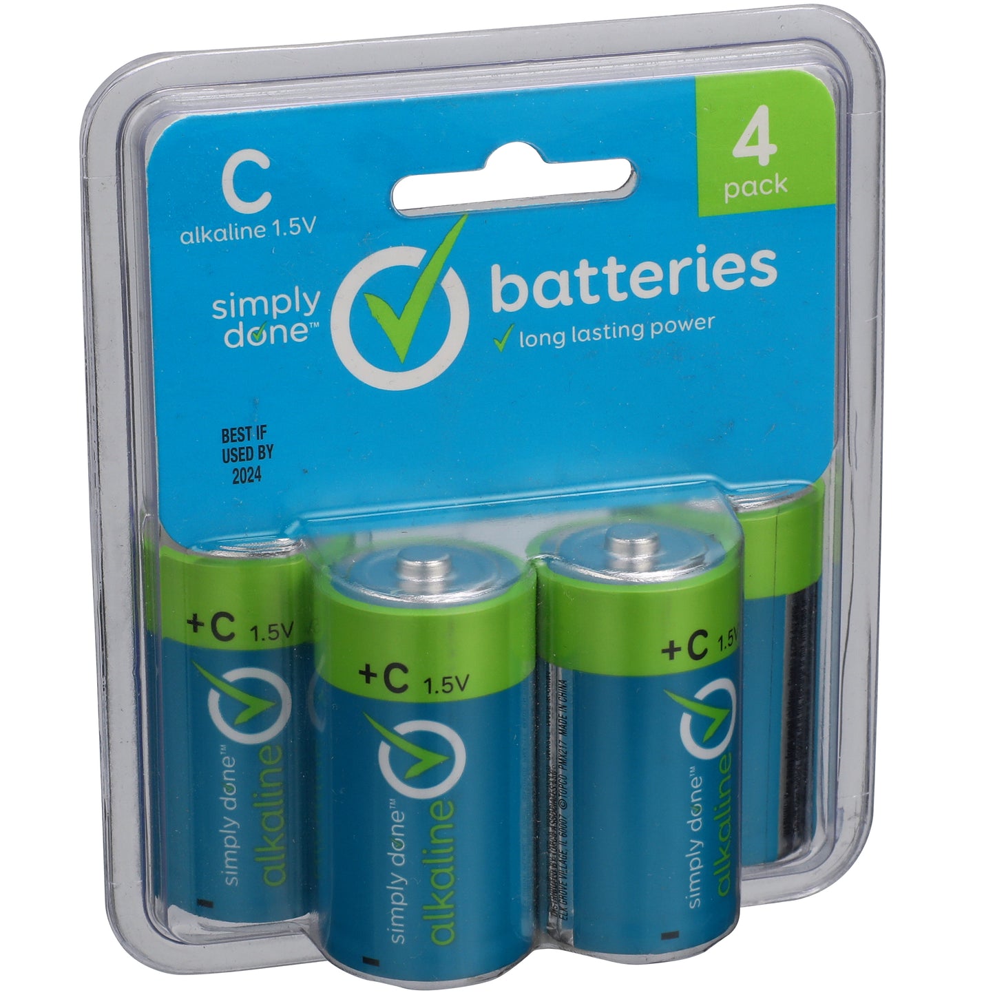 C Alkaline 1.5V Batteries - 4 Pack