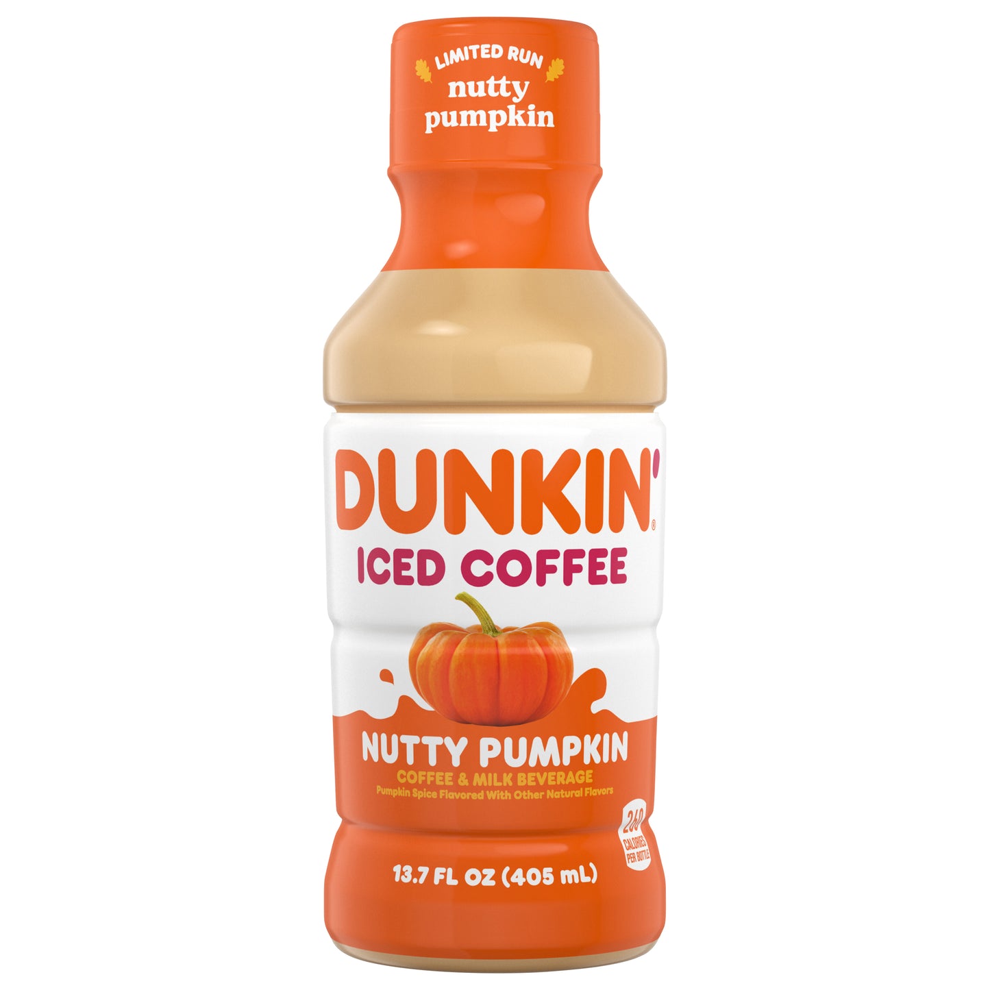 Dunkin' Nutty Pumpkin Iced Coffee Bottle, 13.7 fl oz