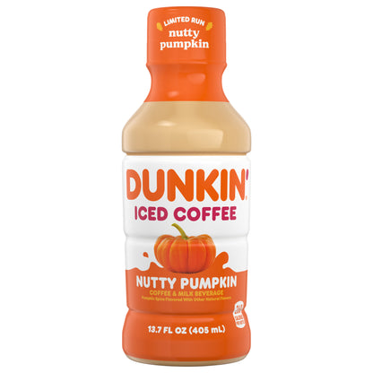 Dunkin' Nutty Pumpkin Iced Coffee Bottle, 13.7 fl oz