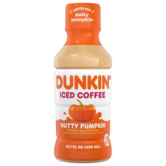 Dunkin' Nutty Pumpkin Iced Coffee Bottle, 13.7 fl oz