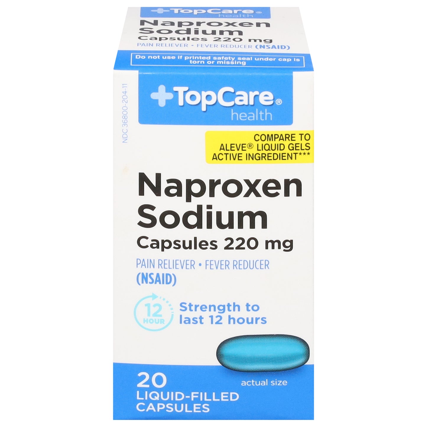 TopCare Health 220 mg Naproxen Sodium 20 Liquid-Filled Capsules