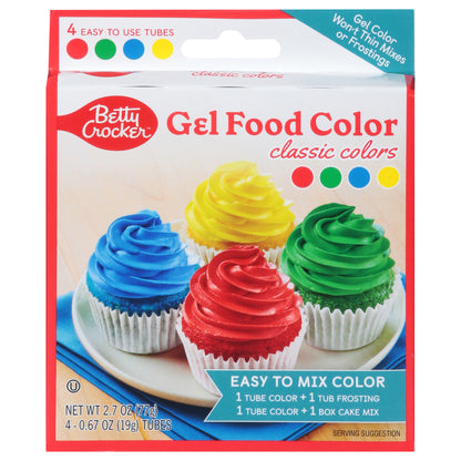 Betty Crocker Classic Colors Gel Food Color 4 - 0.67 oz Tubes