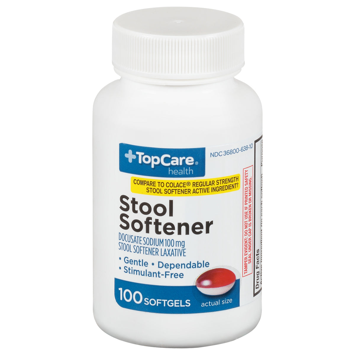 TopCare Health 100 mg Stool Softener 100 Softgels