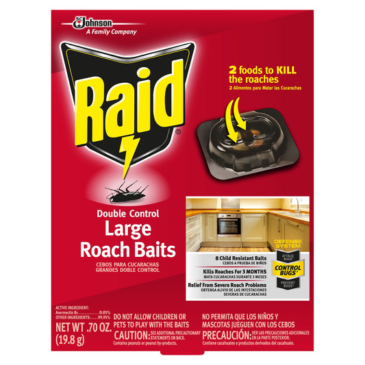 Raid Large Double Control Roach Baits 0.7 oz