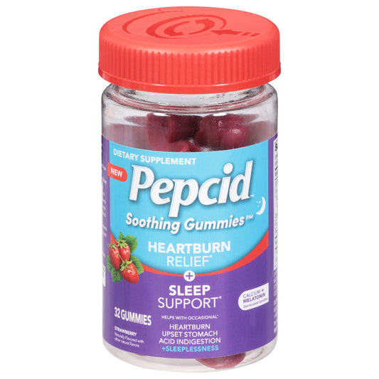Pepcid Strawberry Heartburn Relief + Sleep Support 32 Gummies
