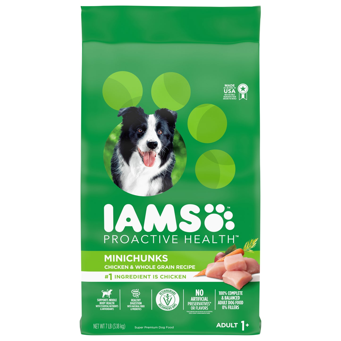 IAMS Proactive Health Adult 1+ Minichunks Super Premium Chicken & Whole Grain Recipe Dog Food 7 lb