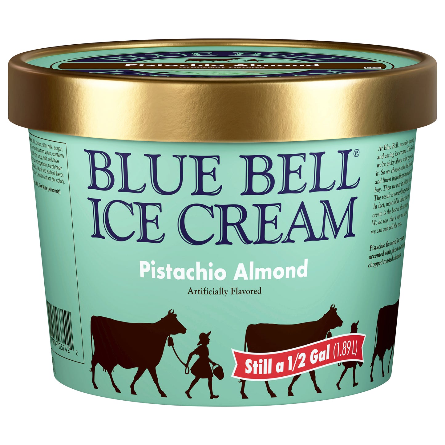 Blue Bell Pistachio Almond Ice Cream 0.50 gal