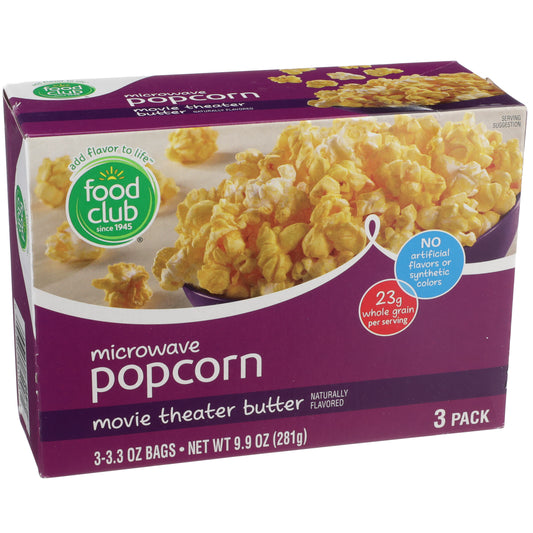 Movie Theater Butter Microwave Popcorn - 3 PACK NET WT 9.9 OZ