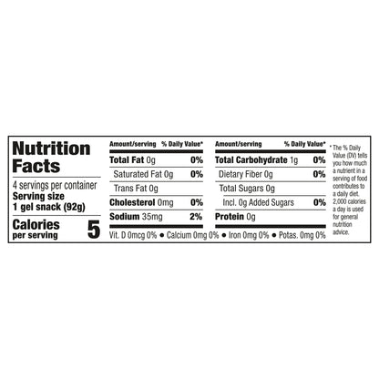 Snack Pack Zero Sugar Lemon Lime Flavored Low Calorie Juicy Gels Cups, 3.25 oz., 4-Count