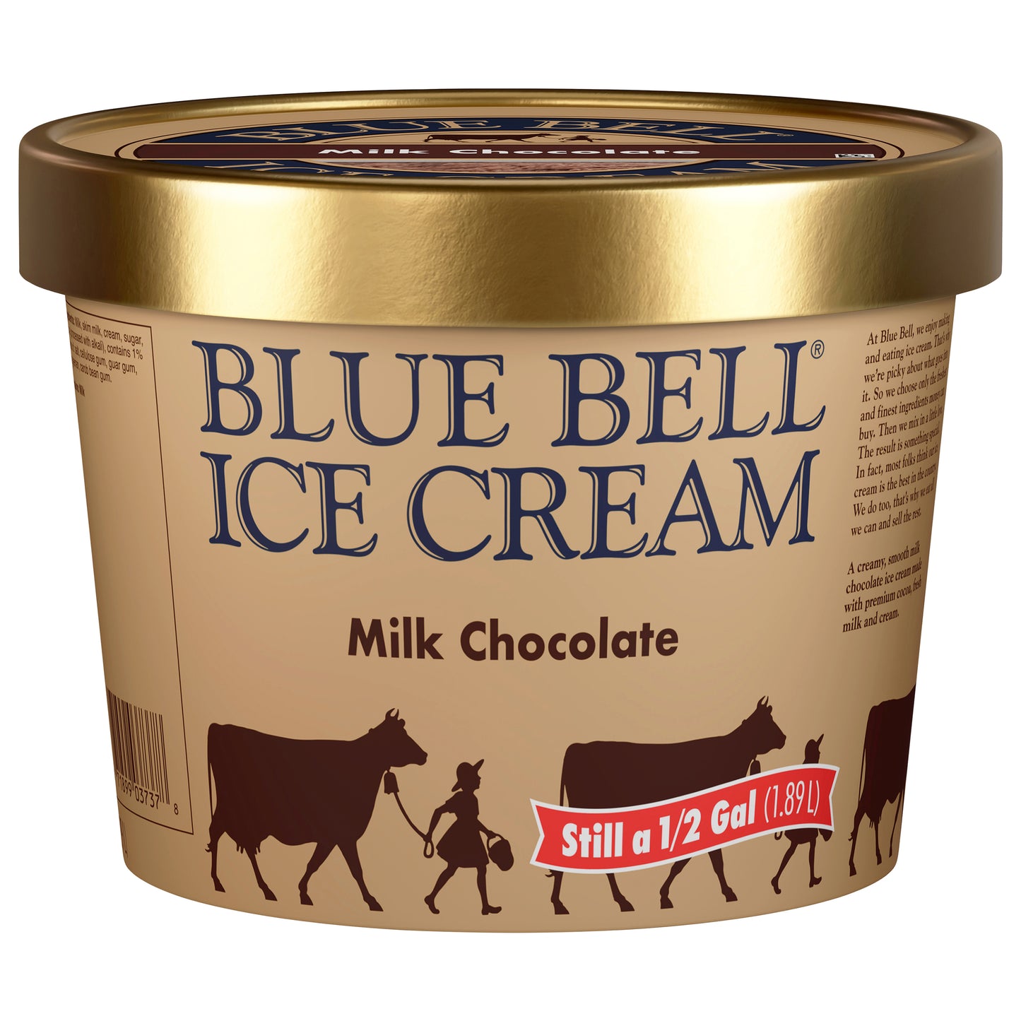 Blue Bell Milk Chocolate Ice Cream 0.5 gal