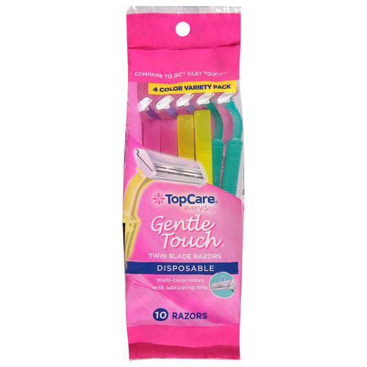 TopCare Everyday Womens 4 Color Variety Pack Gentle Touch Razors 10 ea