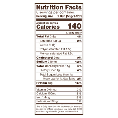 Nature's Own Life Protein Plus Wheat Hotdog Buns, 18g Protein per bun, Non-GMO Keto Friendly, 8 Ct