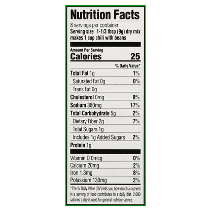 Tony Chachere's Chili Seasoning Mix 2.5 oz